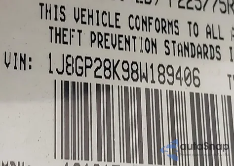 2008 Jeep Liberty Sport from USA, damaged, VIN 1J8GP28K98W189406